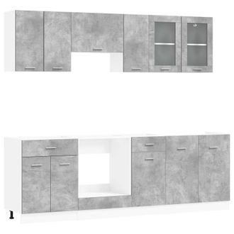 vidaXL Unidad De Cocina Lyon 8 Pcs Madera De Ingenier&iacute;a Vidaxl