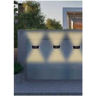 Trade Shop Trade Shop Traesio - Trade Shop - Applique Esterno Led 16 W Crown Ip65 Up & Down Nero Luce Calda Fredda Natural