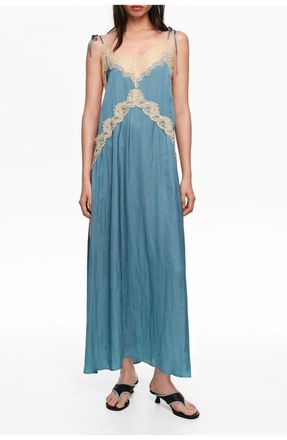 Bimba & Lola Lace Fluid Dress in Teal at Nordstrom, Size Xx-Small Eu