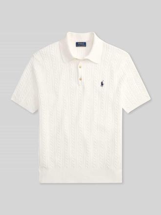 Polo Ralph Lauren Regular Fit Poloshirt aus Strick in Weiss, Gr&ouml;&szlig;e XXL