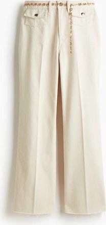 H&M Flared High Jeans in Light Beige at Nordstrom, Size 10