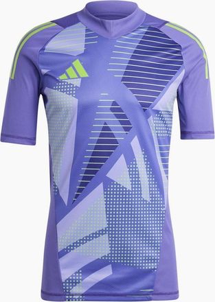 adidas Mens V-Neck Short Sleeve Slim Fit Jersey Top - Purple - Size: 40