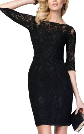 Alyce Paris Lace Cocktail Dress In Black