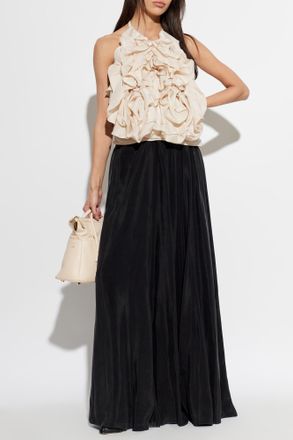 Maison Margiela Long Skirt With A Transparent Waistband, Womens, Black