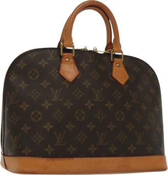 Louis Vuitton Alma Handbag Monogram Canvas Brown Canvas Handbag (Pre-Owned)