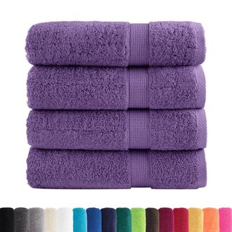 Berkfield Home Premium Hand Towels SOLUND 4 pcs Purple 50x100 cm 600 gsm