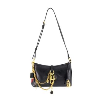 Dolce & Gabbana Lock Schoudertas - Dames - Tassen - Zwart - Maat: ONE Size Katoen