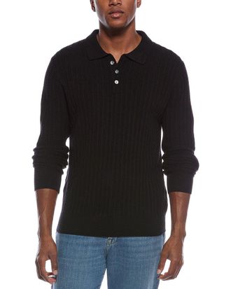Kier + J Ribbed Wool & Cashmere-Blend Polo Sweater