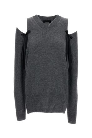 Simone Rocha Cashmere Knit Jumper With Bow-Embellished Cut-Out Shoulders