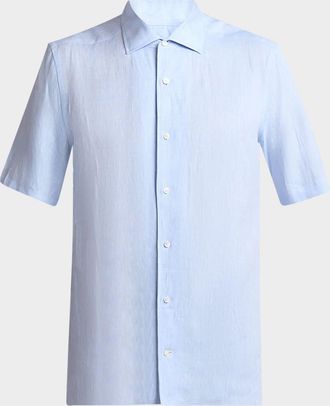 Ermenegildo Zegna Mens Oasi Lino Sport Shirt