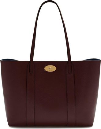 Mulberry Bayswater Leather Tote in Burgundy-Oxford Blue at Nordstrom