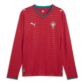 Puma Portugal 2026 Home Long Sleeve Soccer Jersey Club Red Green Lagoon 783279-01
