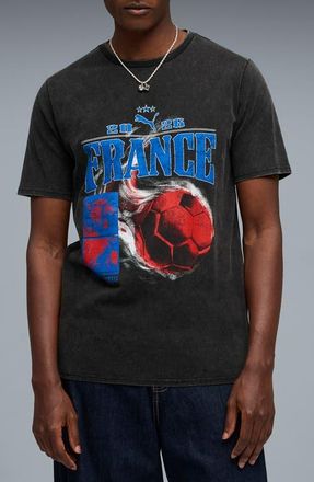Puma Fanpack 90s France Cotton Graphic T-Shirt in Puma Black/Puma White at Nordstrom, Size Xx-Large