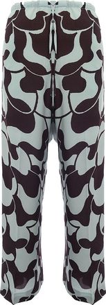 Dries Van Noten Womens Puvis Graphic Print Lightweight Crepe Straight Leg Casual Trousers In Multicoloured - Multicolour - Size 8 UK