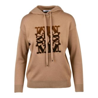 Max Mara Taddeo Gebreide Sweater - Dames - Ronde hals truien - Bruin - XS - Wol - Truien & Vesten