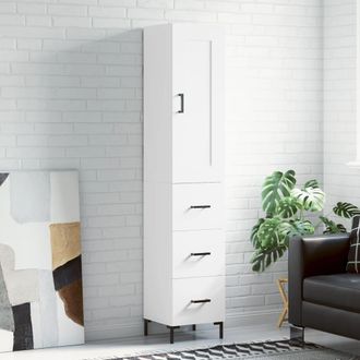 Berkfield Home Highboard White 34.5x34x180 cm Engineered Wood