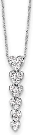 Diamond2Deal 14k Gold 1 Ct Lab Grown Diamond Heart Pendant Necklace 18 Clarity VS, Color D-E