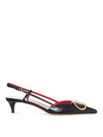 Valentino Garavani Leather Slingback Pumps With V Logo Detail