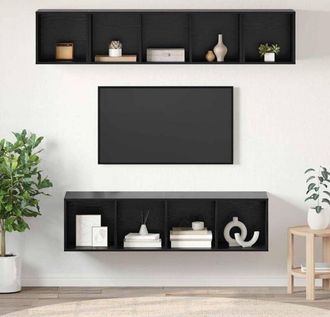 vidaXL Vidaxl - Set mobile tv 4 pcs Rovere nero 37 x 37 x 142.5 cm