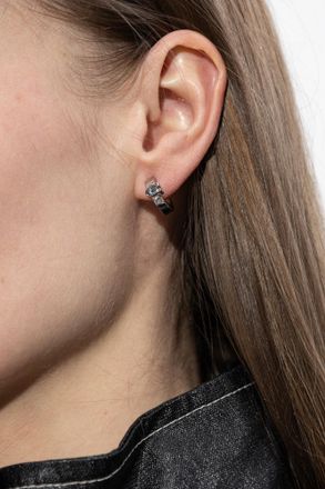 Coach Brass Earrings, Womens, Silver