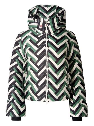 Perfect Moment Polar Flare chevron hooded jacket - Green