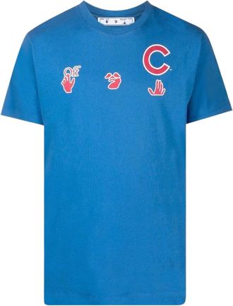 Off-white Mens X Mlb Chicago Cubs T-Shirt - Blue - Size 2XS