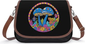 Generic Magic Mushrooms Womens Crossbody Bag Fashion Shoulder Handbags Message Tote Bag with Adjustable Strap