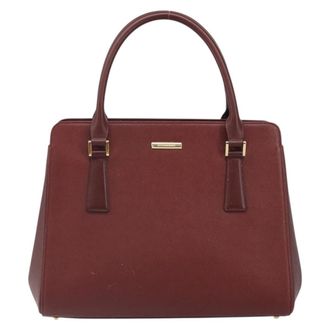 Burberry Vintage Handbag Leather Burgundy Leather Handbag (Pre-Owned)