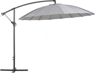Beliani Beliani - Sombrilla De Jard&iacute;n Gris Oscuro Cantilever Con Marco De Aluminio Blanco 235 X 268 X 268 Cm Ajustable Calabria Ii