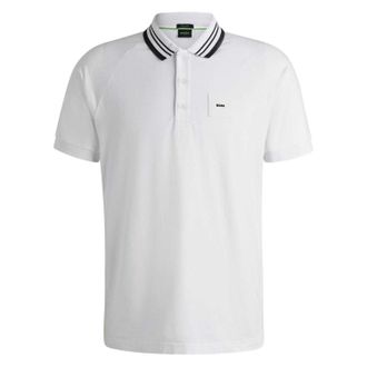 HUGO BOSS Heren Collared Regular Raglan Poloshirt (Wit)