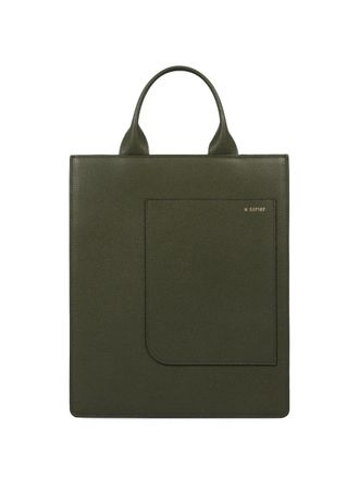 Valextra mini Boxy tote bag - men - Calf Leather - One Size - Green