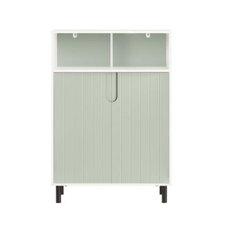 SoBuy Armario de suelo para ba&ntilde;o con 2 puertas y 1 compartimentos verde