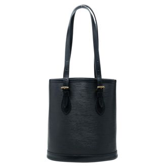 Louis Vuitton Black Noir Leather Shoulder Bag Tote Bag (Pre-Owned)