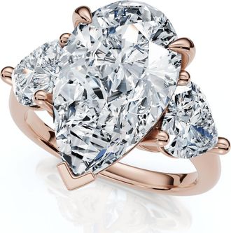 Pompeii3 5 1/2Ct Pear & Heart Certified Diamond Engagement Ring 14k Gold or Pt Lab Grown