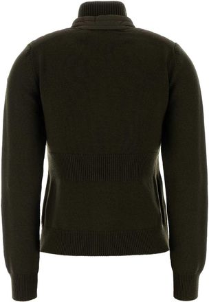 Moncler Nylon and Knit Down Jacket - Brown