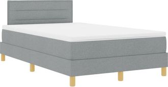 vidaXL Vidaxl - Box Spring Bed with Mattress Light grey 120 x 200 cm Fabric