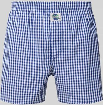 Deal Regular Fit Boxershorts mit Logo-Patch Modell Check in Marine, Größe XXL