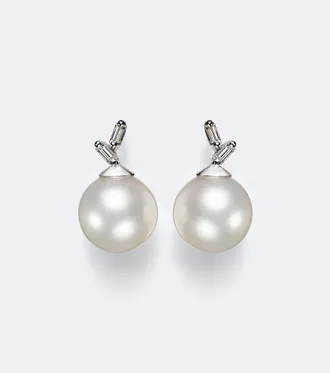Suzanne Kalan Pendientes de oro blanco de 18 ct con perlas y diamantes