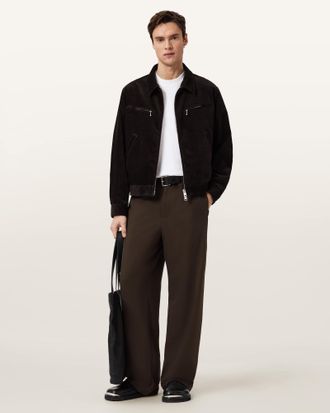 AllSaints Polyester Halla Wide Leg Trousers, Size: 32