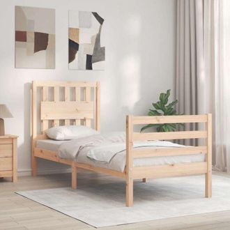 vidaXL Bed Frame without Mattress Small Single Solid Wood Vidaxl