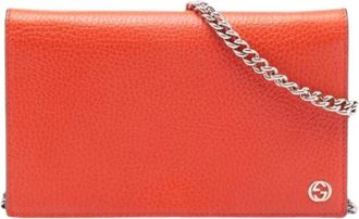 Gucci Pre-owned Cross Body Bags, female, Orange, Size: ONE SIZE Pre-owned Betty Wallet on Chain