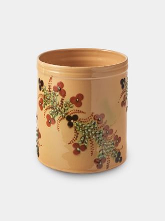 Poterie d'&Eacute;vires Flowers Hand-Painted Ceramic Utensil Pot
