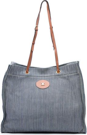 Celine Pre-owned Celine Striped Textile and Calfskin Squared Cabas Tote Ladies UUKFGHHPP1VGRLQ4