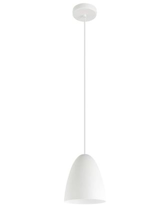 Eglo Eglo Sarabia 1 Light Pendant With White Exterior & Matte White Interior Metal Shade