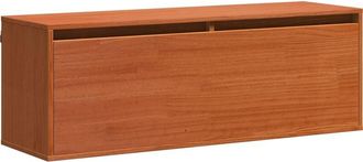 vidaXL Wall Cabinet Wax brown 100 x 30 x 35 cm Solid pine wood Vidaxl