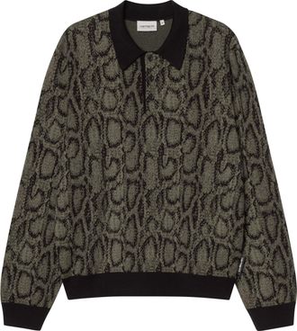 Carhartt Work in Progress All-Over Snake Print Long-Sleeve Polo