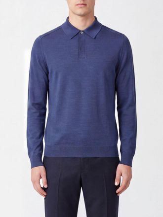 Paul Smith Long-Sleeved Slim Fit Merino Wool Knit Polo Shirt