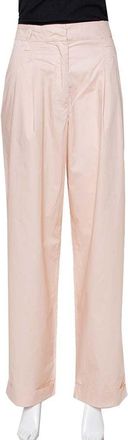 Emporio Armani Pale Pink Cotton Wide Leg Trousers