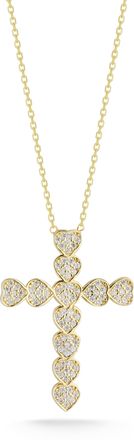Glaze Jewelry Sterling Silver Flat Heart Cross Necklace