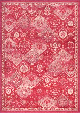 Nazar Rugs Alfombra de lana artificial para sal&oacute;n, rosa frambuesa 160x230
